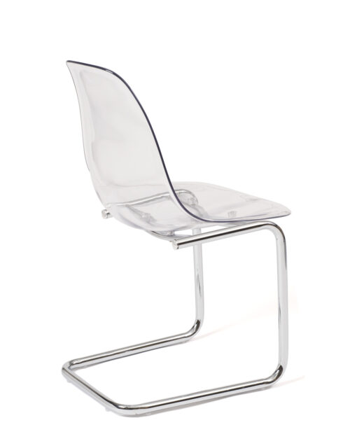 Chaise Transparente Pied Chrome Meo Lot De Kayelles