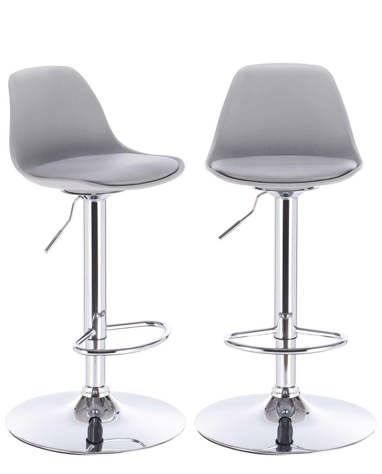 Tabouret de bar design coussin pied chrome SIG - Lot de 2 ...