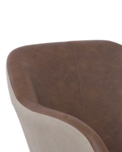 Chaise de Bureau Design PU Marron Antique et Toile Couleur Sable Chaise de Bureau Design PU Marron Antique et Toile Couleur Sable