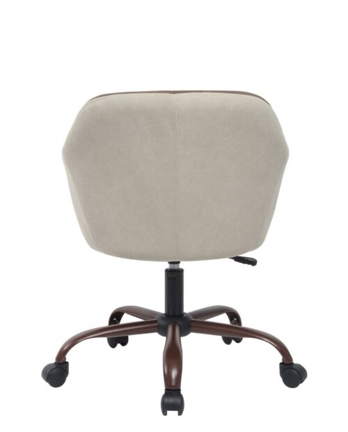 CAB Chaise de Bureau Design PU Marron et Toile Couleur Sable CAB Chaise de Bureau Design PU Marron et Toile Couleur Sable