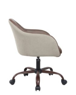 Chaise de Bureau Design PU Marron et Toile Couleur Sable