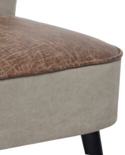 CABAS Fauteuil Vintage en tissu et tissu effet cuir vieilli CABAS Fauteuil Vintage en tissu et tissu effet cuir vieilli