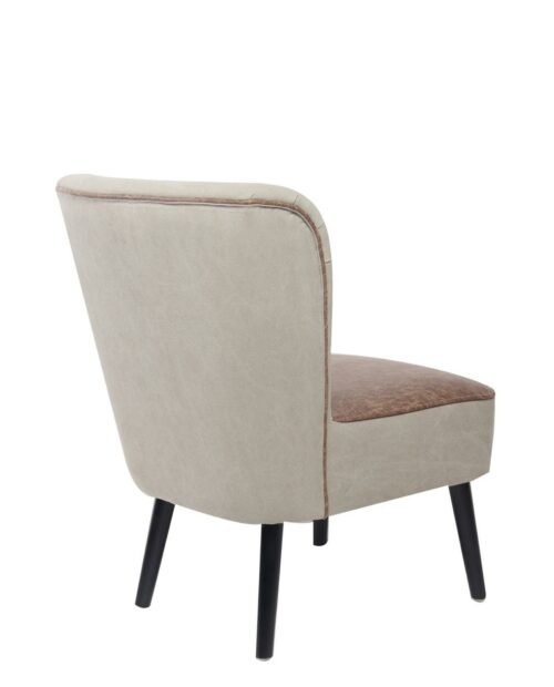 CABAS Fauteuil Vintage en tissu et piètement bois CABAS Fauteuil Vintage en tissu et piètement bois