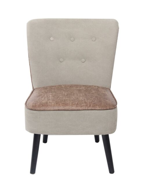 CABAS Fauteuil Vintage en tissu capitoné et piètement massif CABAS Fauteuil Vintage en tissu capitoné et piètement massif