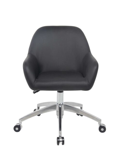 CAPA Chaise de Bureau Design piétement Alu Poli - PU Noir CAPA Chaise de Bureau Design piétement Alu Poli - PU Noir