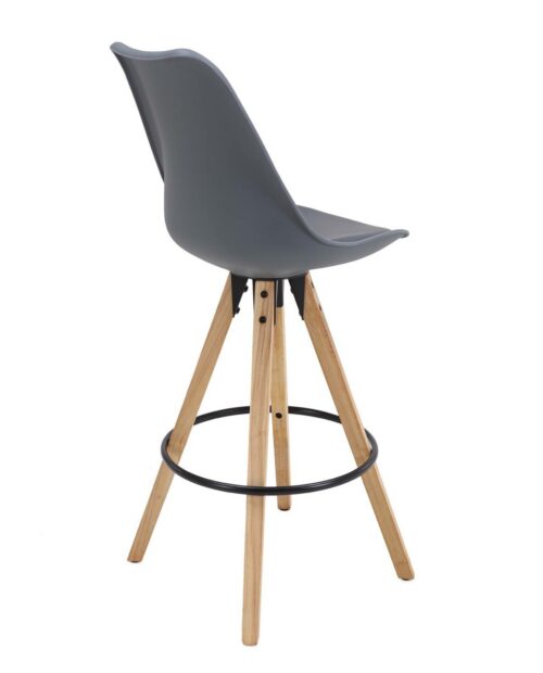 Chaise de Bar Design piétement chêne Gris Chaise de Bar Design piétement chêne Gris