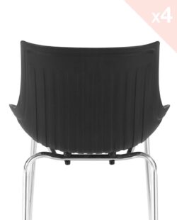 Lot de 4 chaises Cuisine métal Design - Noir