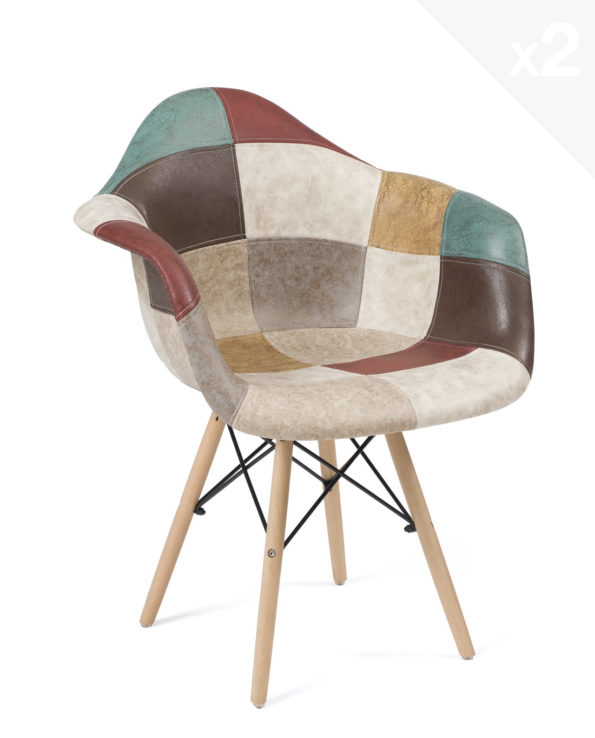 chaise-scandinave-accoudoirs-patchwork-marron-NADOR