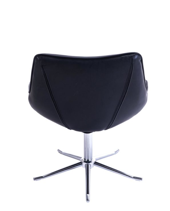 Chaise Lounge Design Moderne Pietement Chrome - Noir - DON