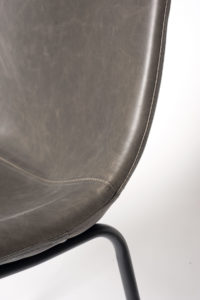 chaise de cuisine industriel metal et cuir - HELIO47 - Kayelles - gris