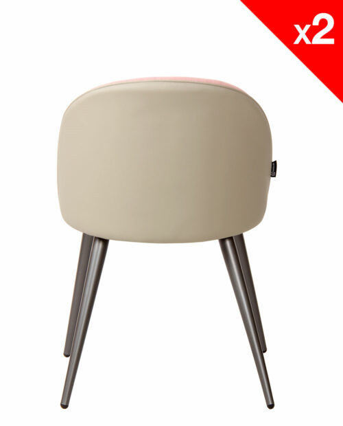 Lot de 2 Chaises Cocktail vintage tissu rose gaufré - GIZA KAYELLES Lot de 2 Chaises Cocktail vintage tissu rose gaufré - GIZA KAYELLES