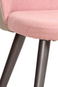Chaise Vintage GIZA - Rose gaufré, PU Gris, métal gris anthracite