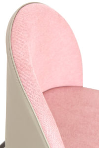 Chaise Cocktail Vintage GIZA - Rose gaufré et PU Gris