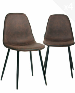 chaises-salle-a-manger-design-moderne-lot-de-4-marron-vintage