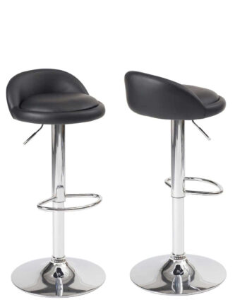 Lot de deux tabourets de bar SATI (Noir)
