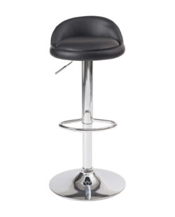 Lot de deux tabourets de bar SATI (Noir et Chrome) Lot de deux tabourets de bar SATI (Noir et Chrome)
