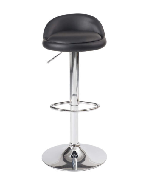 Lot de deux tabourets de bar SATI (Noir et Chrome) Lot de deux tabourets de bar SATI (Noir et Chrome)