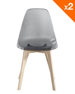 chaise scandinave design gris fumé - LAO