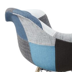 Chaise Scandinave patchwork kayelles bleu Chaise Scandinave patchwork kayelles bleu
