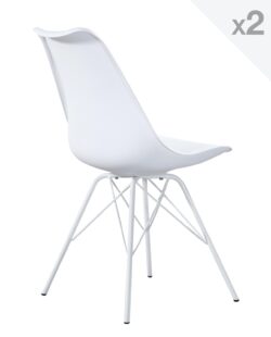 Kayelles chaise design Eiffel rembourrée Blanc