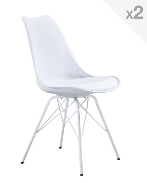 kayelles-chaise-design-metal-rembourree-blanc Kayelles chaise design létal rembourrée