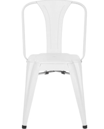chaise industrielle metal blanc 1