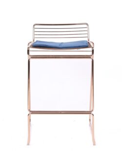 chaise de bar design fil métal avec coussin en velours ROSSO