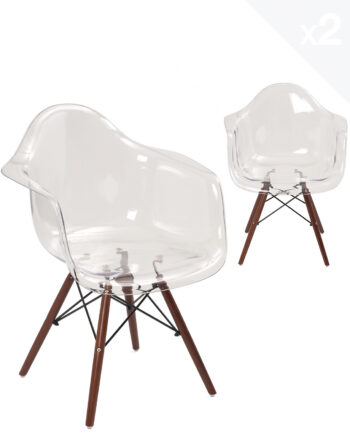 fauteuil scandinave transparent lot de 2 kayelles nepal