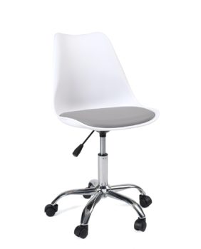 chaise-bureau-design-roulettes-pas-cher-blanc-gris-leo