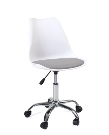 chaise-bureau-design-roulettes-pas-cher-blanc-gris-leo