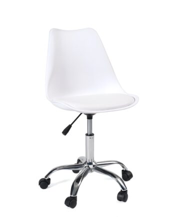 chaise-bureau-design-roulettes-pas-cher-blanc-leo