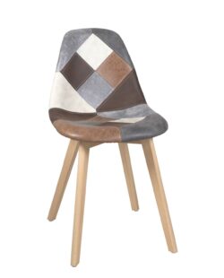 chaise-patchwork-marron-scandinaves-pieds-bois-salle-manger-cuisine-lot-2 chaise-patchwork-marron-scandinaves-pieds-bois-salle-manger-cuisine-lot-2