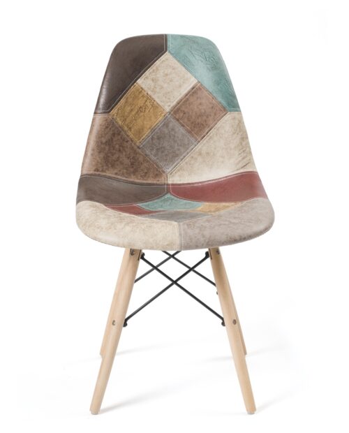 kayelles-chaise-patchwork-marron-cuir-nadir kayelles-chaise-patchwork-marron-cuir-dsw-nadir