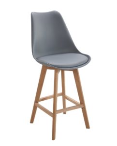 Lot de 2 Chaises de Bar Scandinaves coussin confort Gris