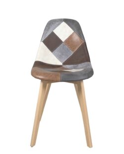 lot-2-chaises-patchwork-cuir-marron-salle-a-manger-cuisine-pietement-bois lot-2-chaises-patchwork-cuir-marron-salle-a-manger-cuisine-pietement-bois