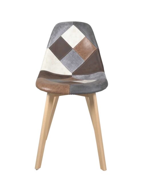 lot-2-chaises-patchwork-cuir-marron-salle-a-manger-cuisine-pietement-bois lot-2-chaises-patchwork-cuir-marron-salle-a-manger-cuisine-pietement-bois