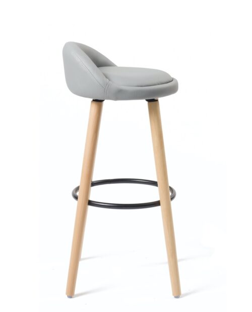 lot de 2 Tabourets de Bar Scandinave - Bois - Gris - Kayelles lot de 2 Tabourets de Bar Scandinave - Bois - Gris - Kayelles