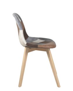 lot-deux-chaises-scandinaves-patchwork-marron-cuisine-salle-a-manger-pietement-bois lot-deux-chaises-scandinaves-patchwork-marron-cuisine-salle-a-manger-pietement-bois