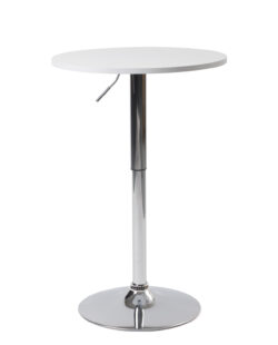 Table de bar haute - Mange debout réglable en hauteur - Blanc - Diametre 60cm - Kayelles