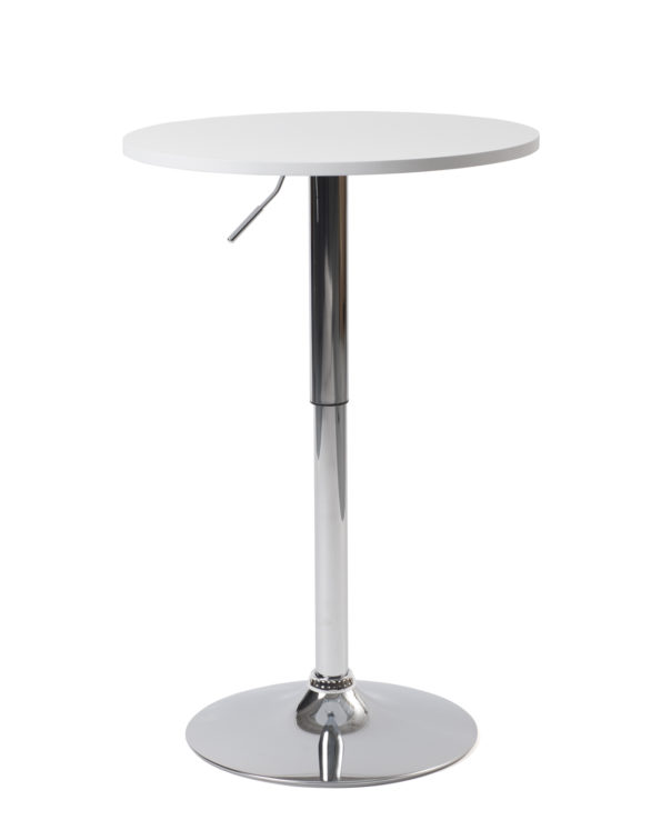 Table de bar haute - Mange debout réglable en hauteur - Blanc - Diametre 60cm - Kayelles