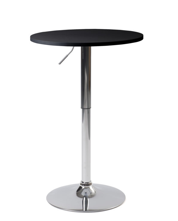 Table de bar haute - Mange debout réglable en hauteur - Noir - Diametre 60cm - Kayelles