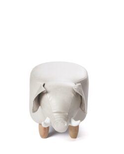 Tabouret, enfant ottoman - Pouf Elephant Beige - Bois - CLINT