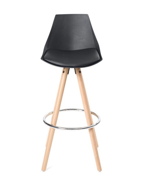 Tabouret de bar Scandinave - Bois - Noir coussin - Kayelles SOTO Tabouret de bar Scandinave - Bois - Noir coussin - Kayelles SOTO