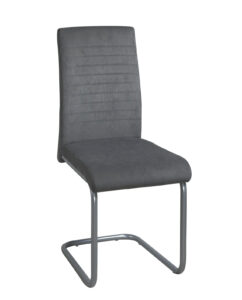 chaise-confort-salle-manger-tissu-gris-rayures-cantilever-lot-2