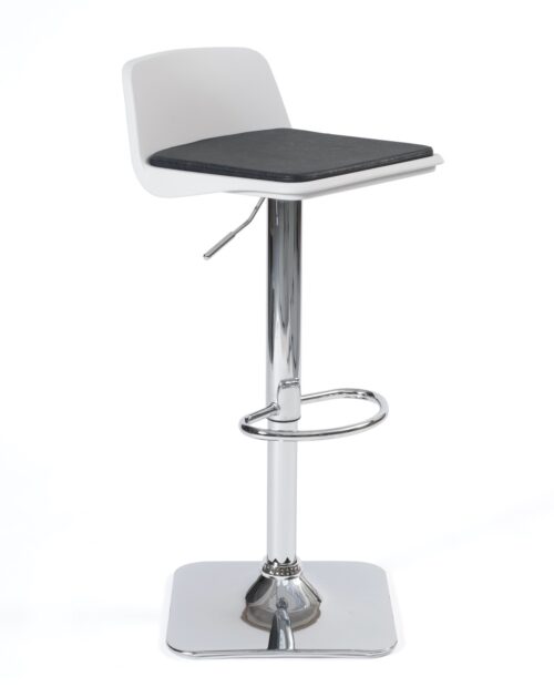 Tabouret de bar design - Cuisine - Coussin amovible - pivotant et réglable - BOBA Blanc et Noir