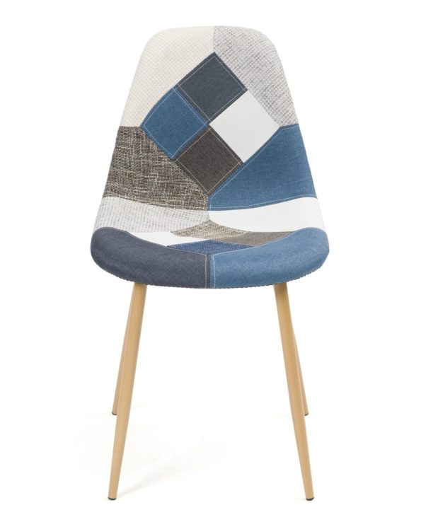 Lot de 2 chaises Patchwork bleu - Scandinave - cuisine et Salle à manger