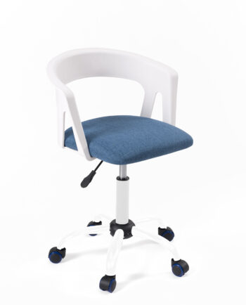 chaise-fauteuil-bureau-roulettes-accoudoirs-réglable-kayelles-blanc-bleu-mesh