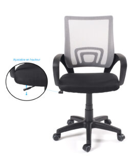 fauteuil-bureau-flage-chaise-bureau-pas-cher-noir-gris-kayelles 2