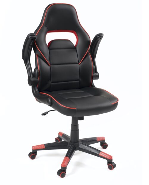 Fauteuil gaming fauteuil de bureau gamer fonction audio pivotant réglable  accoudoirs relevables rouge noir au meilleur prix