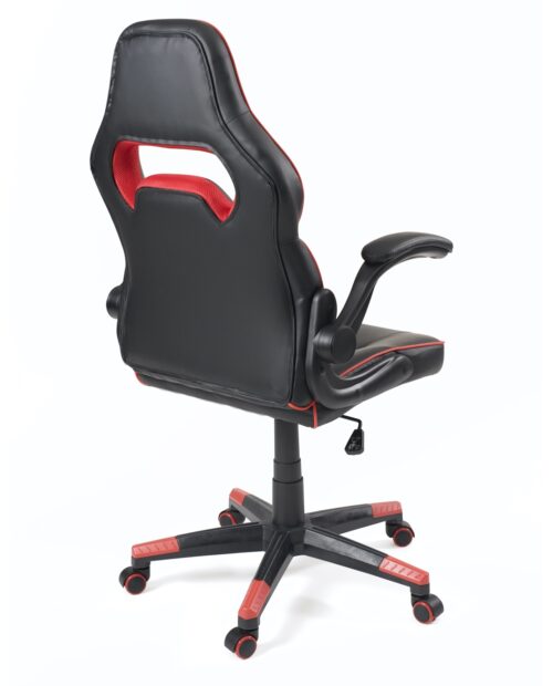 Chaise de bureau gaming en similicuir de couleur noir et rouge avec repose- pieds VidaXL - Habitium®